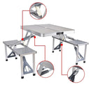 Set masa camping pliabila cu 4 scaune din aluminiu - Portabila tip geanta