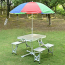 Set masa camping pliabila cu 4 scaune din aluminiu - Portabila tip geanta