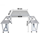 Set masa camping pliabila cu 4 scaune din aluminiu - Portabila tip geanta