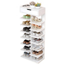 Pantofar inalt 7 etaje elegant alb - Organizare optima incaltaminte