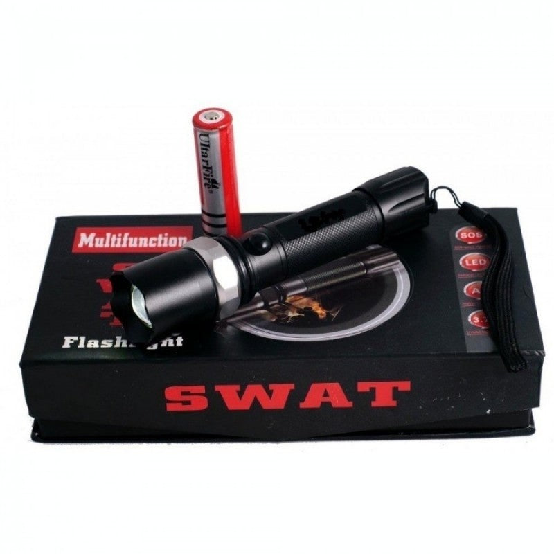 Lanterna Multifunctionala Swat | 18000 Lumeni, Functie SOS, Zoom Reglabil, Baterie Reincarcabila
