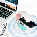 Statie incarcare wireless 3 in 1 cu lampa RGB si boxa bluetooth, control aplicatie