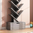 Biblioteca din lemn cu design in forma de copac - Raft organizator 12 niveluri stejar alb MDF