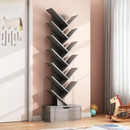 Biblioteca din lemn cu design in forma de copac - Raft organizator 12 niveluri stejar alb MDF