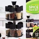 Set 12 Recipiente Condimente cu Suport Rotativ - Organizator Bucatarie Premium 2 Etaje