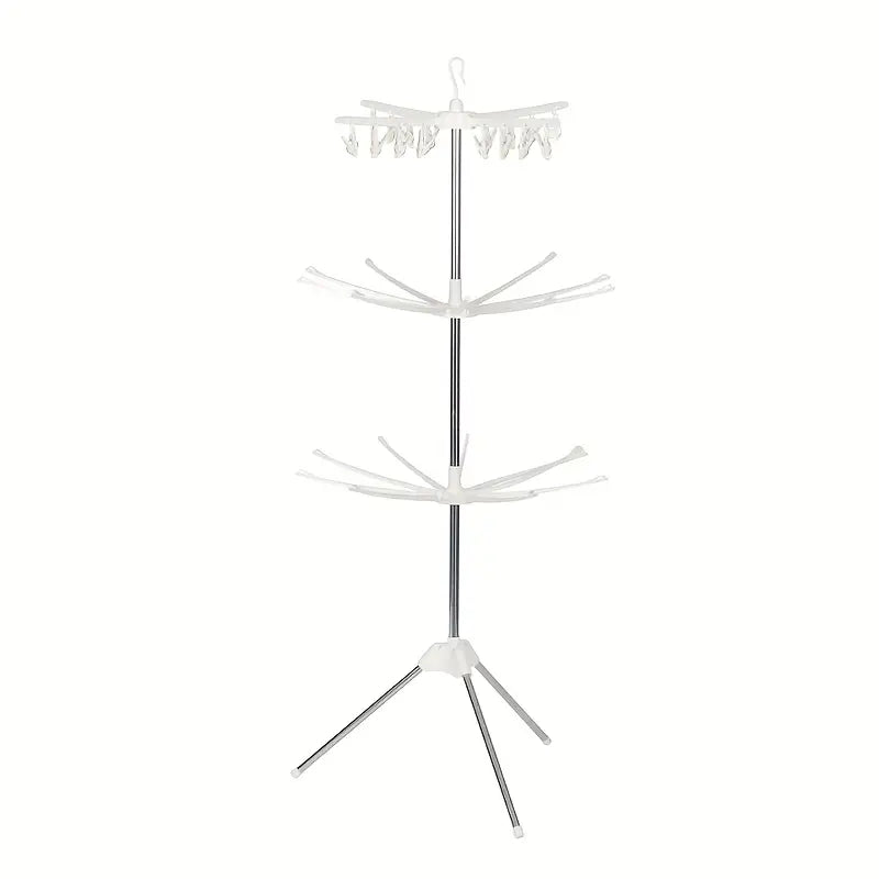 Uscator De Rufe Vertical Cu 3 Nivele | Pliabil | 170 cm | Brate Rotative + 24 Carlige | Interior/Exterior | Economisire Spatiu