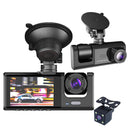 Camera Auto Triplu 1080P Full HD - Night Vision, G-Sensor, Monitorizare Parcare, Unghi 170°