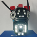 Camera Supraveghere WiFi Exterior HD PTZ cu 3 Ecrane, Vedere Nocturna, Audio Bidirentional si Stocare Cloud