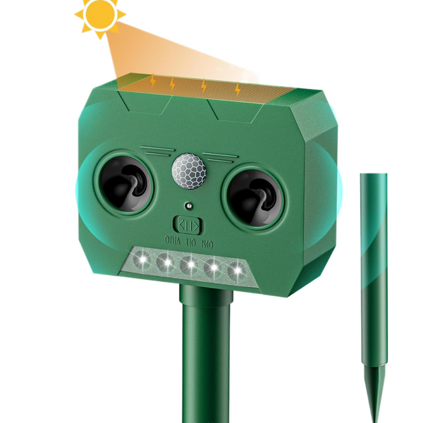Aparat Solar Dublu Cu Ultrasunete | Dispozitiv Anti-Daunatori cu LED si Senzor PIR