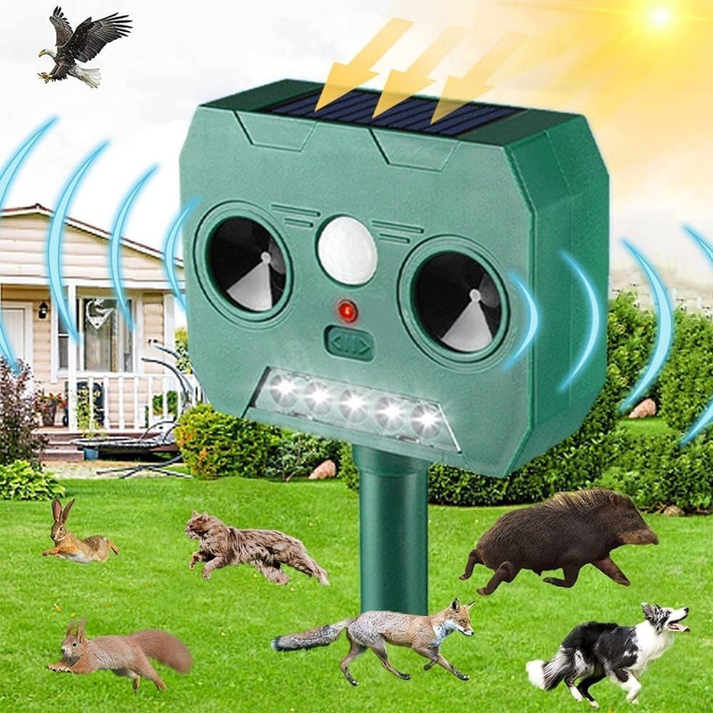 Aparat Solar Dublu Cu Ultrasunete | Dispozitiv Anti-Daunatori cu LED si Senzor PIR