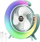Mini Aer Conditionat Portabil USB-C cu 3 Viteze, Iluminare LED si Ajustare 180°