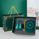 Set Cana Din Ceramica Cu Autoincalzire | Pad Incalzitor Prin Inductie | Cu Lingurita Si Capac | Mentine Temperatura La 55°C