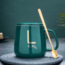 Set Cana Din Ceramica Cu Autoincalzire | Pad Incalzitor Prin Inductie | Cu Lingurita Si Capac | Mentine Temperatura La 55°C