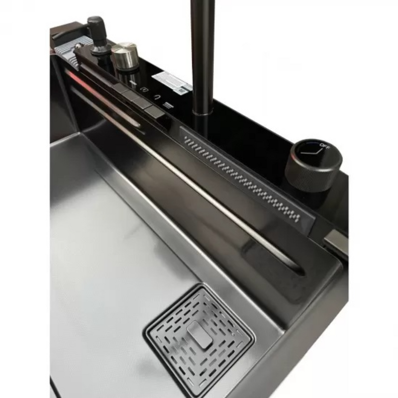 Chiuveta multifunctionala cu 2 cascade cu accesorii incluse, afisaj digital a temperaturii si robinet cascada
