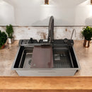 Chiuveta multifunctionala cu 2 cascade cu accesorii incluse, afisaj digital a temperaturii si robinet cascada