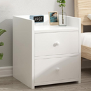 Noptiera Alba Moderna cu 2 Sertare Spatioase din PAL - Design Elegant Dormitor