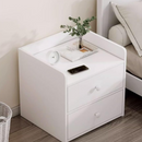 Noptiera Alba Moderna cu 2 Sertare Spatioase din PAL - Design Elegant Dormitor