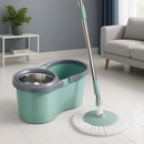 Mop Rotativ cu Galeata 8L si Sistem de Stoarcere - Set Complet cu 2 Rezerve Microfibra