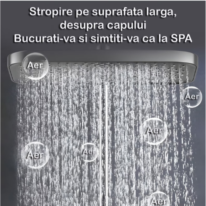Set De Duș Smart | Afișaj LED + Control Termostatic | 4 Moduri De Pulverizare | Tehnologie Cu Aer