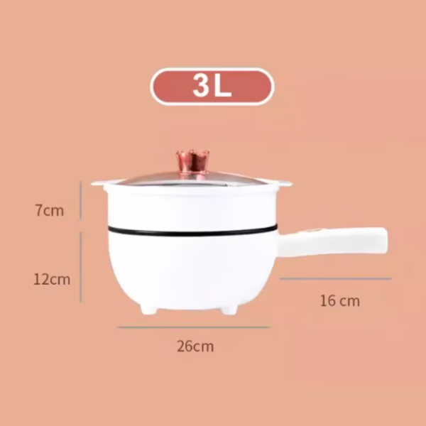 Tigaie si Oala Portabila Electrica Pentru Gatit Fara Aragaz, 2-în-1, cu capac transparent, 26 cm