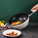 Tigaie si Oala Portabila Electrica Pentru Gatit Fara Aragaz, 2-în-1, cu capac transparent, 26 cm