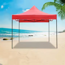 Pavilion Pliabil 3x3m Rosu - Cort Gradina cu Cadru Metalic Rezistent