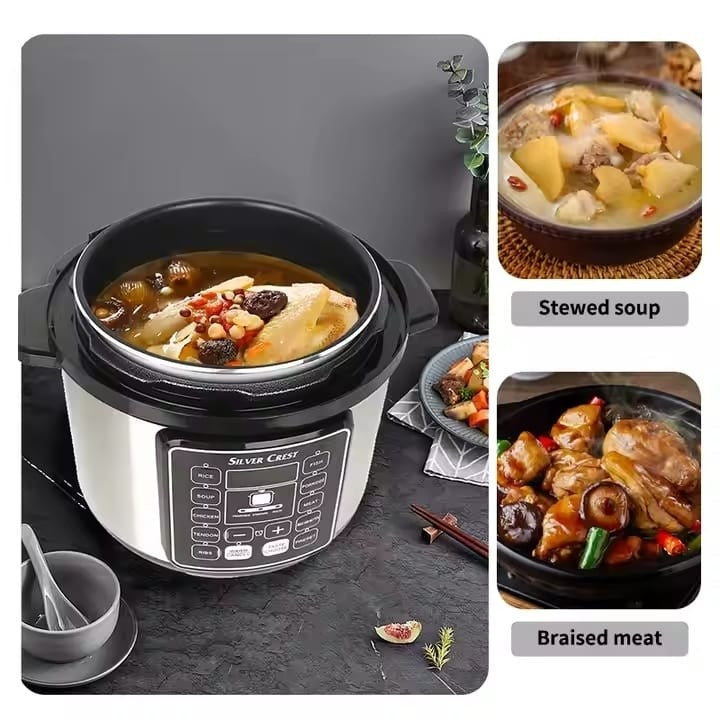Oala sub Presiune Electrica Multifunctionala 14 în 1 Gatire Rapida, Sanatoasa si Eficienta, 6L, Display LED