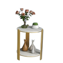 Masa de cafea rotunda cu 2 rafturi si cadru metalic - Design modern pentru living