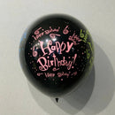 Balon Negru Happy Birthday din Latex Premium - Decoratiuni Elegante Aniversari
