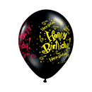 Balon Negru Happy Birthday din Latex Premium - Decoratiuni Elegante Aniversari