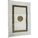 Covor Elegant din Blana Artificiala Alb-Auriu - Rafinament si Confort Premium pentru Casa Ta