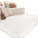 Covor Pufos din Blana Artificiala Design 3D Bubble 180x230cm - Alb Nordic pentru Living si Dormitor