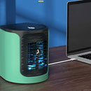 Mini aparat de aer conditionat portabil cu maner, lumini LED si incarcare USB