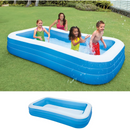 Piscina Gonflabila 3 Inele 180cm - Albastra, Rezistenta PVC, Pentru Intreaga Familie