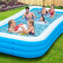 Piscina Gonflabila 3 Inele 180cm - Albastra, Rezistenta PVC, Pentru Intreaga Familie
