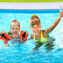 Piscina Gonflabila 3 Inele 180cm - Albastra, Rezistenta PVC, Pentru Intreaga Familie