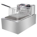 Friteuza Electrica Profesionala 6L, Inox, 2500W – Termostat Reglabil, Capac Antistropire