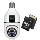 Camera Supraveghere WiFi E27 360° Ultra HD 2MP + Card 32GB - Audio Bidirectional si Viziune Nocturna