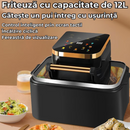 Friteuza Digitala cu Aer Cald 12L 1700W - Touch Control, 11 Programe, Display LED, Gatire Fara Ulei