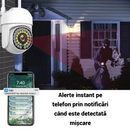 Camera Supraveghere WiFi Smart Exterior cu Vedere Nocturna Color, Detectie Miscare si Control Telefon