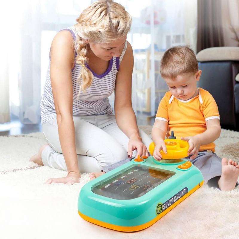 Jucarie Interactiva Volan, model nave spatiale, sunete si functii, alimentare USB, pentru copii 3-6 Ani