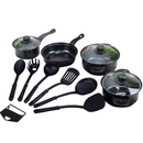 Set 13 Piese Vase Gatit Antiaderente Non-Stick - Oale, Tigai, Capace Sticla si Ustensile