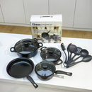 Set 13 Piese Vase Gatit Antiaderente Non-Stick - Oale, Tigai, Capace Sticla si Ustensile