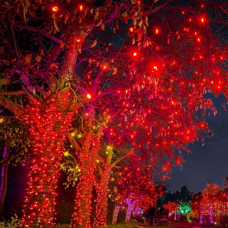 Instalatie Rola 100m Cu 500 LED Rosii | 8 Jocuri Luminoase | IP44 Pentru Decoruri Festive