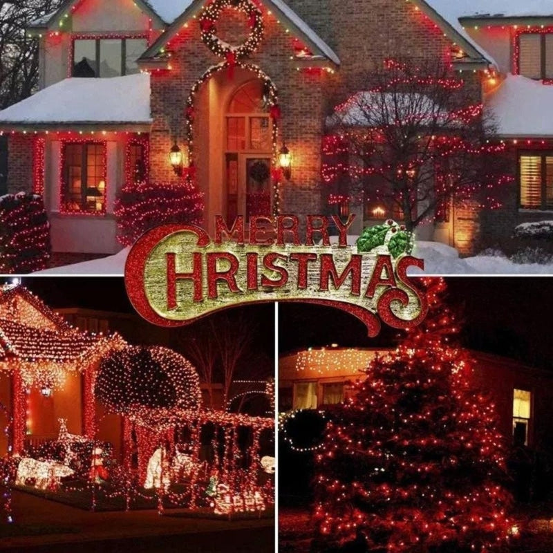 Instalatie Rola 100m Cu 500 LED Rosii | 8 Jocuri Luminoase | IP44 Pentru Decoruri Festive