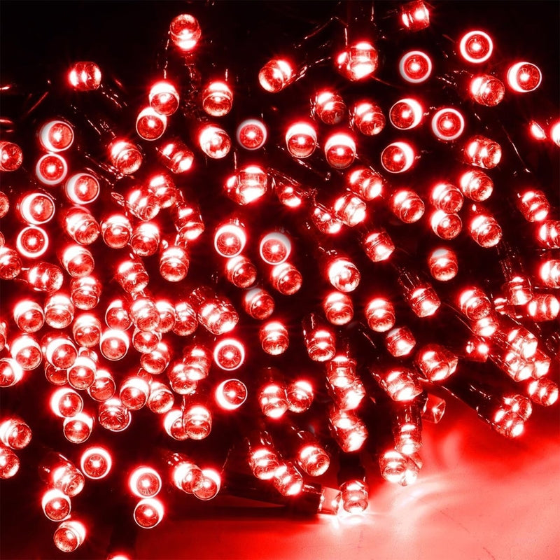 Instalatie Rola 100m Cu 500 LED Rosii | 8 Jocuri Luminoase | IP44 Pentru Decoruri Festive