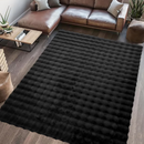 Covor Blana Artificiala Design 3D Bubble Nordic 180x230cm - Moale si Pufos pentru Living si Dormitor, Negru