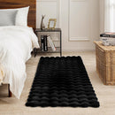 Covor Blana Artificiala Design 3D Bubble Nordic 180x230cm - Moale si Pufos pentru Living si Dormitor, Negru