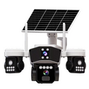 Camera Supraveghere Solara WIFI cu 3 Lentile, Rotire Automata, Urmarire Inteligenta, Night Vision Color,  Control Telefon V380 Pro