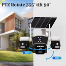 Camera Supraveghere Solara WIFI cu 3 Lentile, Rotire Automata, Urmarire Inteligenta, Night Vision Color,  Control Telefon V380 Pro